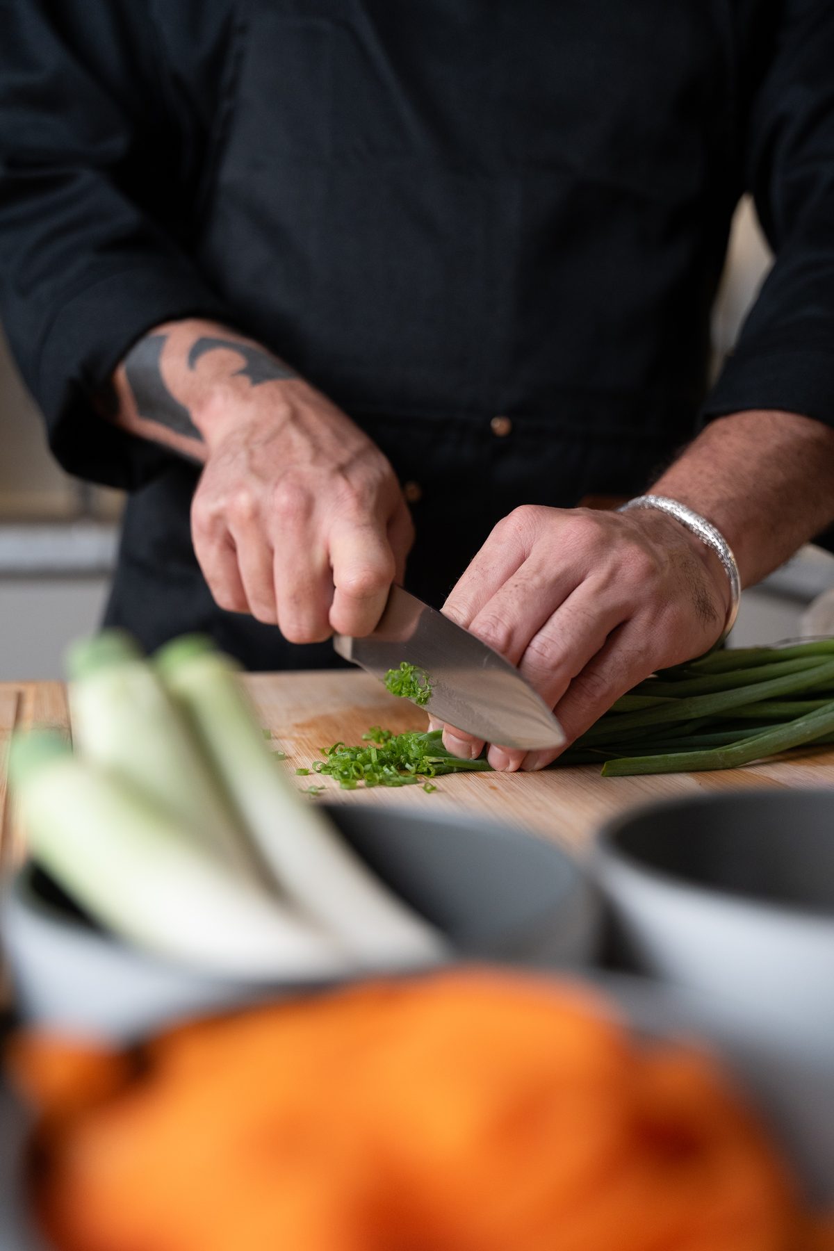 Chef preparation close-up