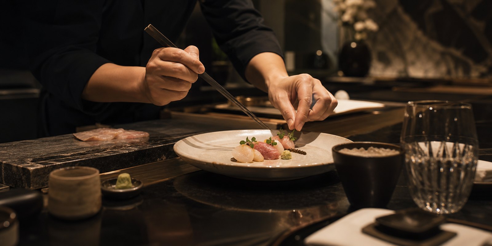 Private omakase preparation by PRIVE